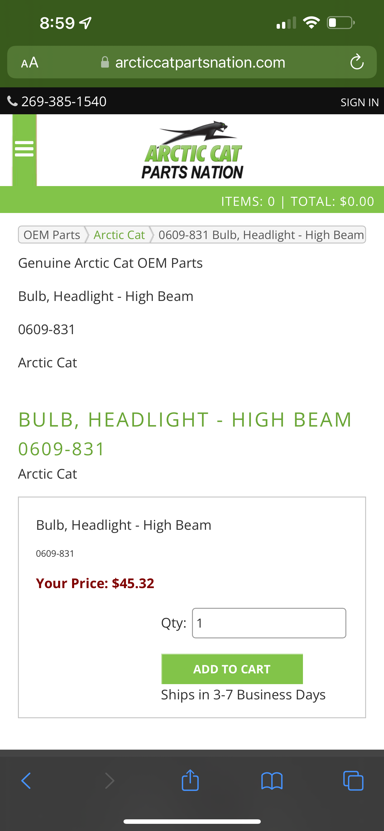 2020 Arctic Cat Lynx Snowmobile LED Headlight Kit Plug & Play -High And Low beams (4 Bulbs)