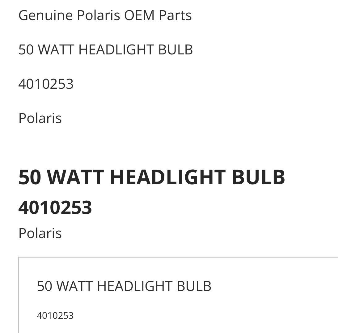 Polaris 4010253 Bulb LED Headlight Replacement Kit