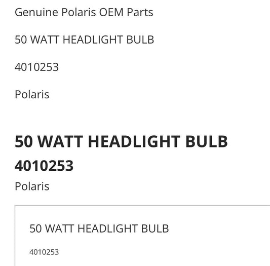 Polaris 4010253 Bulb LED Headlight Replacement Kit